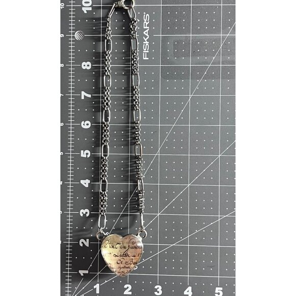 Vintage Heart-Shaped Necklace With Chain - Picture 6 of 6